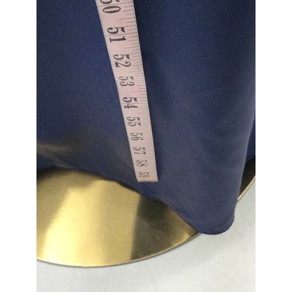 FORMAL 12 L dark navy blue bridesmaid capelet gala party maxi dress NEW B127 - Picture 4 of 7